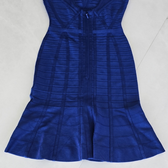 Herve Leger Royal Blue Knit Dress - Small - Picture 6 of 9
